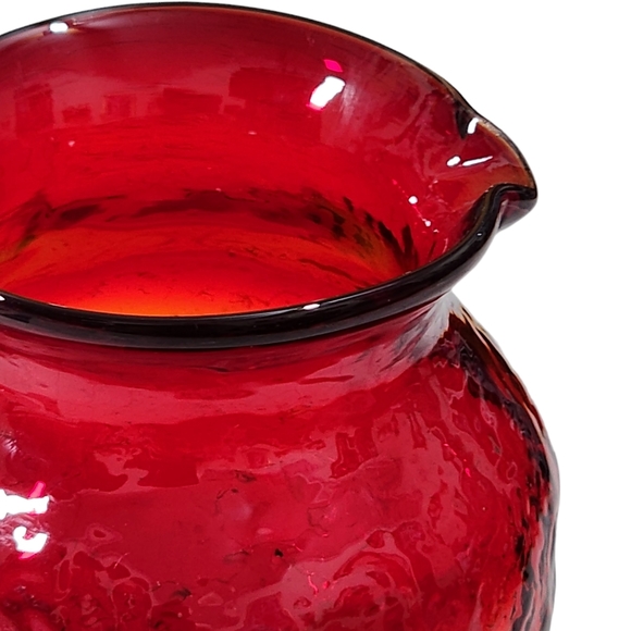 Antique Pairpoint Ruby red hand blown glass creamer with clear handle  EUC - Picture 7 of 7